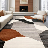 Ultra Soft Area Rug, Non Slip, Stain Resistant, Washable Area Rugs for Living Room, Bedroom, Soft Neutral Organic Motif(Gray)