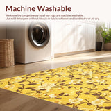 Ultra Soft Area Rug, Non Slip, Stain Resistant, Washable Area Rugs for Living Room, Bedroom, Modern Floral-Inspired Decor Theme(Yellow)