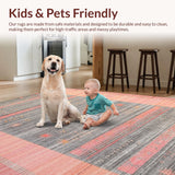Ultra Soft Area Rug, Non Slip, Stain Resistant, Washable Area Rugs for Living Room, Bedroom, Cute Bow Silhouette Rug with Modern Outline Pattern and Subtle Preppy Flourish(Gray)