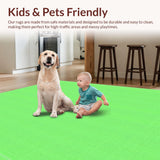 Ultra Soft Area Rug, Non Slip, Stain Resistant, Washable Area Rugs for Living Room, Bedroom, Vibrant Cartoon Frog Design(Green)