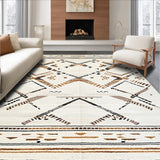 Ultra Soft Area Rug, Non Slip, Stain Resistant, Washable Area Rugs for Living Room, Bedroom, Elegant Neutral Tones Pattern(Beige)