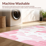 Ultra Soft Area Rug, Non Slip, Stain Resistant, Washable Area Rugs for Living Room, Bedroom, Whimsical Soft Pastel Cloud Motif(White)