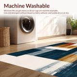 Ultra Soft Area Rug, Non Slip, Stain Resistant, Washable Area Rugs for Living Room, Bedroom, Eclectic Funky Ink Wash Design Abstract Area in Multi Tone(Blue)