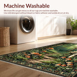 Ultra Soft Area Rug, Non Slip, Stain Resistant, Washable Area Rugs for Living Room, Bedroom, Vintage Floral Earthy Tones(Green)