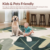 Ultra Soft Area Rug, Non Slip, Stain Resistant, Washable Area Rugs for Living Room, Bedroom, Elegant Nature-Inspired Motif(Gray)