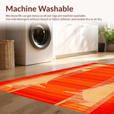 Ultra Soft Area Rug, Non Slip, Stain Resistant, Washable Area Rugs for Living Room, Bedroom, Wildlife-Inspired Abstract Geometry(Orange)