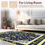 Ultra Soft Area Rug, Non Slip, Stain Resistant, Washable Area Rugs for Living Room, Bedroom, Bathroom Waterproof(Blue)