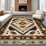 Ultra Soft Area Rug, Non Slip, Stain Resistant, Washable Area Rugs for Living Room, Bedroom, Rustic Southwestern Ethnic Motif(Brown)