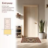 Ultra Soft Area Rug, Non Slip, Stain Resistant, Washable Area Rugs for Living Room, Bedroom, Trendy Playful Striped Aesthetic(Brown)
