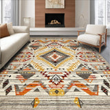 Ultra Soft Area Rug, Non Slip, Stain Resistant, Washable Area Rugs for Living Room, Bedroom, Contemporary Tiled Pattern Aesthetic(Beige)