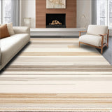 Artistic Area with Unique Textured Stripes in Earthy Beige Shades(Beige)