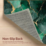 Ultra Soft Area Rug, Non Slip, Stain Resistant, Washable Area Rugs for Living Room, Bedroom, Modern Opulent Marble Aesthetic(Green)