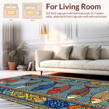 Ultra Soft Area Rug, Non Slip, Stain Resistant, Washable Area Rugs for Living Room, Bedroom, Vibrant Lake House Decorative Area Carpet(Blue)