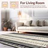 Ultra Soft Area Rug, Non Slip, Stain Resistant, Washable Area Rugs for Living Room, Bedroom, Contemporary Animal Print Fusion(Black)