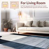 Ultra Soft Area Rug, Non Slip, Stain Resistant, Washable Area Rugs for Living Room, Bedroom, Rustic Textured Neutral Palette(Gray)