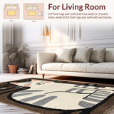 Ultra Soft Area Rug, Non Slip, Stain Resistant, Washable Area Rugs for Living Room, Bedroom, Modern Playful Feline Design(Gray)