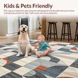 Ultra Soft Area Rug, Non Slip, Stain Resistant, Washable Area Rugs for Living Room, Bedroom, Vintage Non Slip Abstract Print Area(Gray)