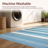Ultra Soft Area Rug, Non Slip, Stain Resistant, Washable Area Rugs for Living Room, Bedroom, Distinctive Casual Harmony Design(Blue)