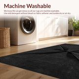 Ultra Soft Area Rug, Non Slip, Stain Resistant, Washable Area Rugs for Living Room, Bedroom, Dramatic Black Bow Rug:  Coquette Room Accent(Black)