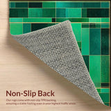 Ultra Soft Area Rug, Non Slip, Stain Resistant, Washable Area Rugs for Living Room, Bedroom, Vibrant Modern Patterned Elegance(Green)