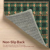 Ultra Soft Area Rug, Non Slip, Stain Resistant, Washable Area Rugs for Living Room, Bedroom, Colorful Botanical Plaid for(Green)