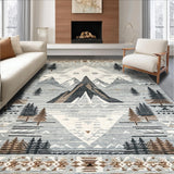Ultra Soft Area Rug, Non Slip, Stain Resistant, Washable Area Rugs for Living Room, Bedroom, Modern Ethereal Nature Scene(Gray)