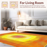 Ultra Soft Area Rug, Non Slip, Stain Resistant, Washable Area Rugs for Living Room, Bedroom, Playful Retro Sunshine Theme(Yellow)