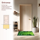 Ultra Soft Area Rug, Non Slip, Stain Resistant, Washable Area Rugs for Living Room, Bedroom, Non-Slip Quick Dry Botanical Bath Mat(Green)