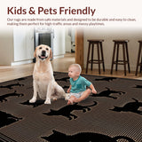 Ultra Soft Area Rug, Non Slip, Stain Resistant, Washable Area Rugs for Living Room, Bedroom, Artistic Abstract Cat Representation(Black)