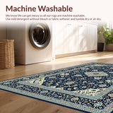 Ultra Soft Area Rug, Non Slip, Stain Resistant, Washable Area Rugs for Living Room, Bedroom, Luxurious Abstract Design Element(Blue)