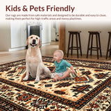 Ultra Soft Area Rug, Non Slip, Stain Resistant, Washable Area Rugs for Living Room, Bedroom, Rustic Vintage Cowboy Medallion(Beige)