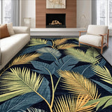Ultra Soft Area Rug, Non Slip, Stain Resistant, Washable Area Rugs for Living Room, Bedroom, Striking Black and White Herringbone Style(Blue)