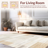 Ultra Soft Area Rug, Non Slip, Stain Resistant, Washable Area Rugs for Living Room, Bedroom, Contemporary Cozy Popcorn Aesthetic(Beige)