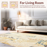 Ultra Soft Area Rug, Non Slip, Stain Resistant, Washable Area Rugs for Living Room, Bedroom, Modern Boho Ivory Beige(Beige)