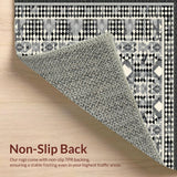 Ultra Soft Area Rug, Non Slip, Stain Resistant, Washable Area Rugs for Living Room, Bedroom, Vibrant Modern Trellis Design(Gray)