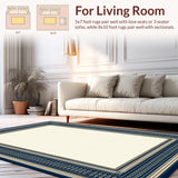Navy Blue Geometric Harmony(Beige)