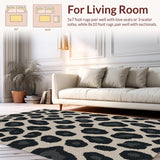 Ultra Soft Area Rug, Non Slip, Stain Resistant, Washable Area Rugs for Living Room, Bedroom, Chic Modern Animal Print Statement Piece(Beige)