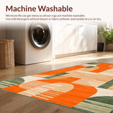 Ultra Soft Area Rug, Non Slip, Stain Resistant, Washable Area Rugs for Living Room, Bedroom, Striking Dynamic Linear Arrangement(Orange)