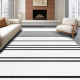 Minimalist Chic Featuring Contrasting Linear Stripes(White)