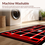 Ultra Soft Area Rug, Non Slip, Stain Resistant, Washable Area Rugs for Living Room, Bedroom, Playful Geometric Dice Motif(Black)