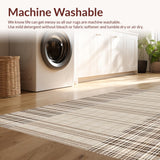 Ultra Soft Area Rug, Non Slip, Stain Resistant, Washable Area Rugs for Living Room, Bedroom, Rustic Tan Brown Geometric Design(Beige)