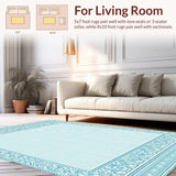 Ultra Soft Area Rug, Non Slip, Stain Resistant, Washable Area Rugs for Living Room, Bedroom, Baby Blue Light Dots(Blue)