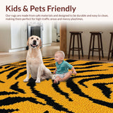 Ultra Soft Area Rug, Non Slip, Stain Resistant, Washable Area Rugs for Living Room, Bedroom, Bold Tiger Print Living Room Decorative Rug(Black)