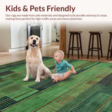 Sleek Low Pile Geometric Appeal(Green)