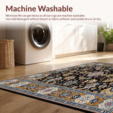 Ultra Soft Area Rug, Non Slip, Stain Resistant, Washable Area Rugs for Living Room, Bedroom, Courtyard Comfort(Black)
