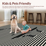 Ultra Soft Area Rug, Non Slip, Stain Resistant, Washable Area Rugs for Living Room, Bedroom, Rustic Glam Zebra Print Elegance(Black)