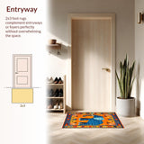 Ultra Soft Area Rug, Non Slip, Stain Resistant, Washable Area Rugs for Living Room, Bedroom, Rustic Earthy Toned Decor Piece(Orange)