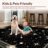 Ultra Soft Area Rug, Non Slip, Stain Resistant, Washable Area Rugs for Living Room, Bedroom, Vintage Gothic Trellis Aesthetic(Black)