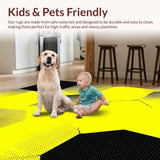 Ultra Soft Area Rug, Non Slip, Stain Resistant, Washable Area Rugs for Living Room, Bedroom, Whimsical Geometric Bee Motif(Yellow)