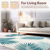 Ultra Soft Area Rug, Non Slip, Stain Resistant, Washable Area Rugs for Living Room, Bedroom, Vibrant Palm Patterned Decor Accent(Beige)